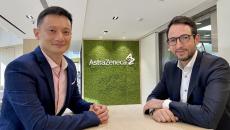 [Left] Ed Deng, co-founder and CEO, Health2Sync; and [Right] Claudio Longo, President, AstraZeneca Taiwan 