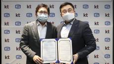 Representatives from KT Corp. and the Catholic Medical Center pose with their signed memorandum of understanding