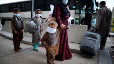 Afghan Refugees Arrive At Dulles Airport Outside Nation's Capital