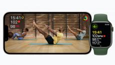 Apple Fitness+ Pilates class and Apple Watch