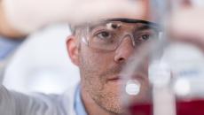 Researcher working in a lab