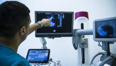 Healthcare practitioner review mammogram results