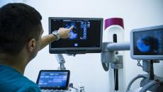 Healthcare professional reviewing imaging results