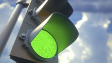 A green traffic light