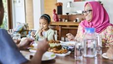 Family enjoying a meal