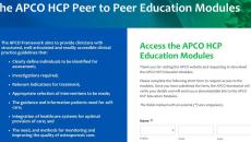 Landing page of the APCO Health Care Professional Peer-to-Peer Educational Modules