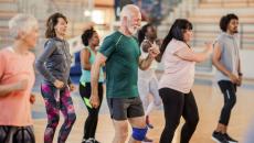 Group of people in a zumba class