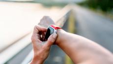 Person's arm with a smartwatch on its wrist