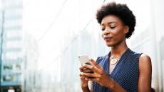 A woman using smartphone