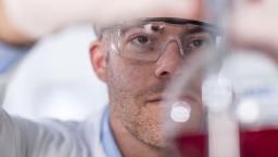 Researcher working in a lab