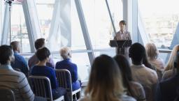 Executives at a lecture