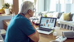 Patient consulting with physician remotely