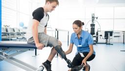 Physical therapist working with a patient