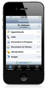 meridianEMR iPhone app for Urologists