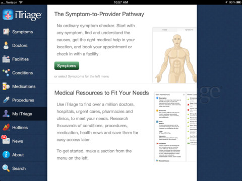 iTriage iPad app Screenshot