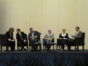 (Left to Right) Gienna Shaw, Virend Somers, Alain Labrique, Alan Snell, Frances Dare, and Craig Kiser.