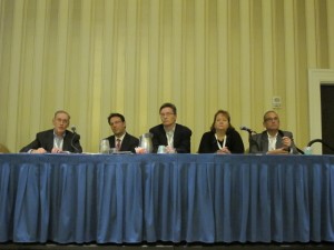 (Left to Right) Mark Wynn, William Shrank, and CMMI Innovation Award winners Kevin Volpp, Deborah Stewart, and David Goodman