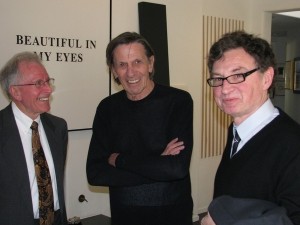 Scanadu CEO Walter De Brouwer (right) and Star Trek's Leonard Nimoy (center)